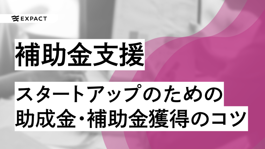 資金調達30億円超のコンサルタントが教える！スタートアップのための助成金・補助金獲得のコツ