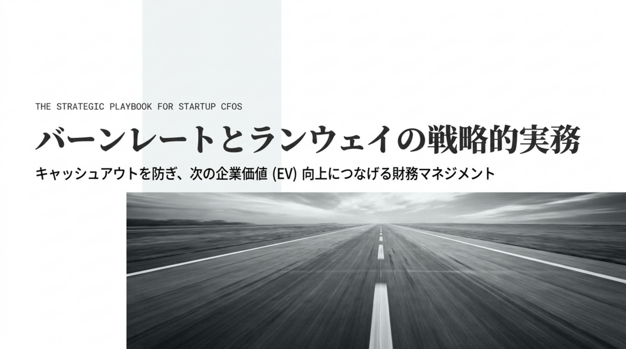 【財務戦略】ランウェイとバーンレートとは？─企業価値を次のステージへ引き上げる「資金寿命」のマネジメント