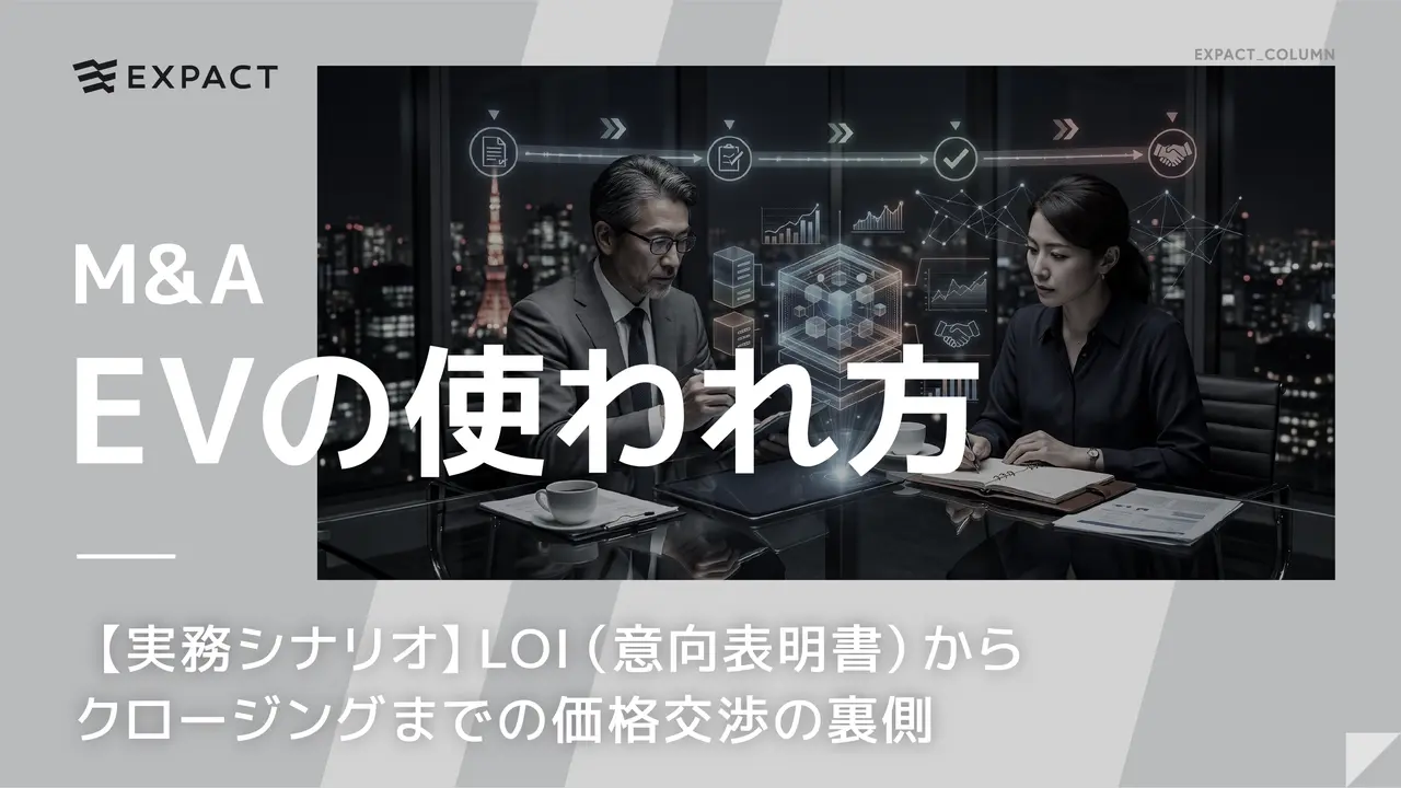 【実務シナリオ】M&AにおけるEV（企業価値）の使われ方──LOI（意向表明書）からクロージングまでの価格交渉の裏側